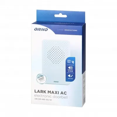 Dzwonek Przewodowy Elektroniczny ORNO Lark Maxi AC - Biały