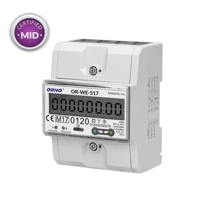 3-FAZOWY Licznik Energii Elektrycznej 80A RS485 Mid ORNO