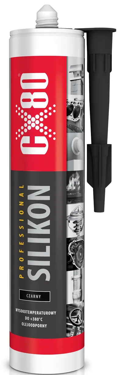 Silikon Professional Wysokotemperaturowy 310ml CX-80 - Czarny