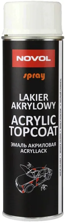 Spray Acryl Topcoat Biały Połysk 500 ml NOVOL
