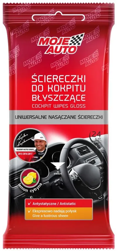 Ściereczki Do Kokpitu Błyszczące Cytryna 24 szt. MOJE AUTO