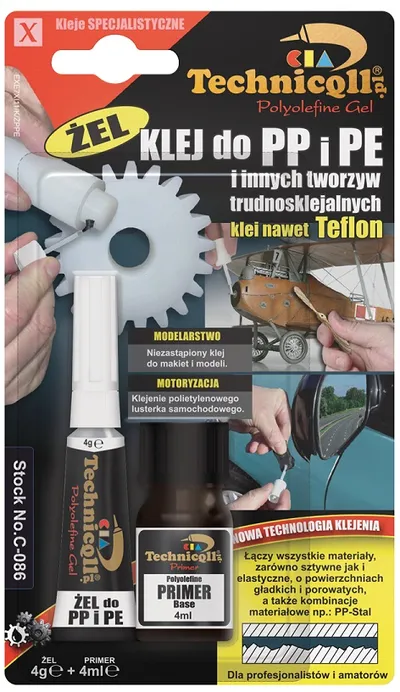 Klej Do PP PE Z Primerem 4G+4ML Żel TECHNICQLL