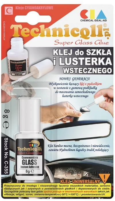 Klej Do Szkła I Lusterka Wstecznego 8g TECHNICQLL