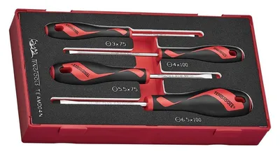 Zestaw Wkrętaków Płaskich TENG TOOLS TEAMD04N, 4 szt