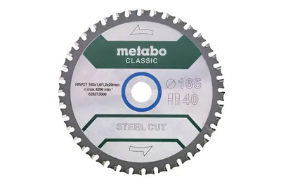 Piła Tarczowa Steel Cut/Sandwich Panel Classic 165*20MM Z40 METABO