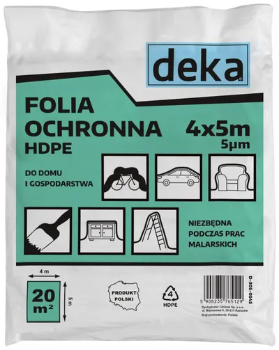 Folia Malarska Cienka Ochronna Hdpe 4x5 Mg 0,005 DEKA