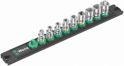 Zestaw Kluczy Nasadowych Zyklop 1/4'', 9 Cz. Listwa Magnetyczn WERA
