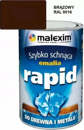 Szybko Schnąca Emalia Alkidowa Rapid 8016 0.7l MALEXIM - Brązowy