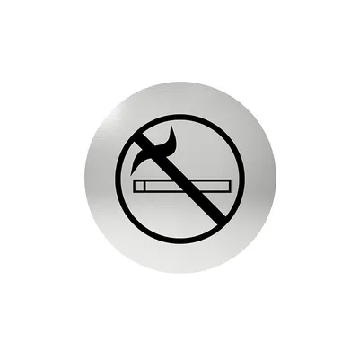 Oznaczenie Okrągłe Zakaz Palenia, Klejone Stal Nierdzewna