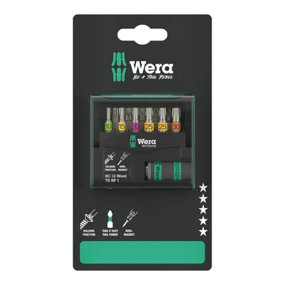 Zestaw Bitów Bit-Check 12 Wood TX Hf 1 Sb, 12 Cz. WERA