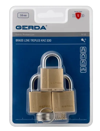 Zestaw 2-TWINS Kłódek Mosiężnych Brass Line Kmz S40, Blister GERDA