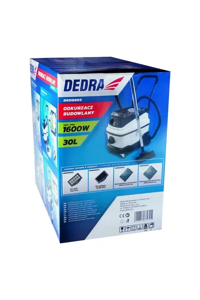 Odkurzacz Warsztatowy 1600W Z Filtrem Wodnym 30l DEDRA