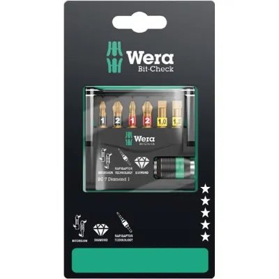Zestaw Bitów Bit-Check 7 Diamond 1 Sb, Na Blistrze, 7 Cz WERA