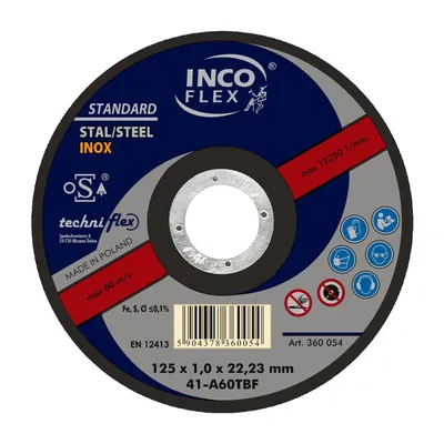 Tarcza Płaska T1A 125*1.0*22 TECHNIFLEX
