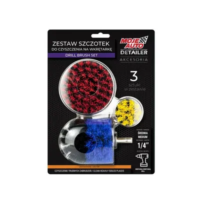 Zestaw Szczotek Do Czyszczenia 3 Sztuki MOJE AUTO