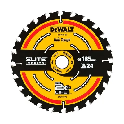 Piła Tarczowa Do Drewna Elite 165*20MM 24 Zęby DEWALT