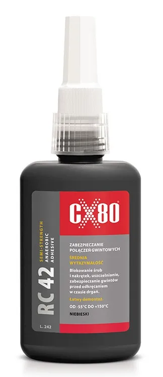 Klej RC42 Anaerobowy 10ml Niebieski,średniowytrzy Zab.gwint CX-80