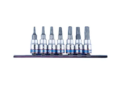 Kpl. Nasadek 1/4'' Torx Z OTWOREM,7 szt. T10-740 Na Szynie KING TONY