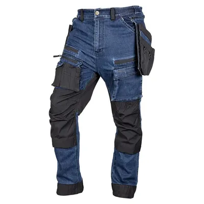 Spodnie Robocze Denim Wzmocnienia Cordura, Granatowe, Roz. S NEO