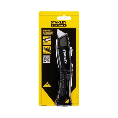Nóż Heavy Duty Ostrze Trapez Chowane Metalowy STANLEY - Czarny