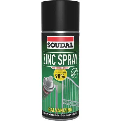 Preparat Ocynk W Sprayu Zinc Spray Matowy 98% Acryl 400ml SOUDAL