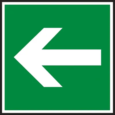Znak Bezp. Strzałka Kierunek Drogi Ewakuacyjnej PCV 150x150