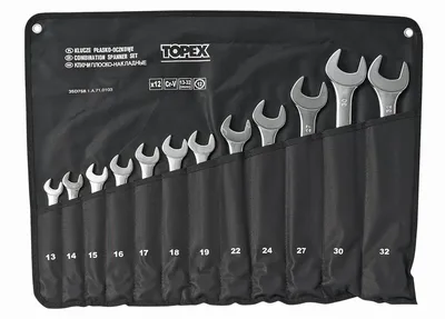 Komplet Kluczy Płasko-Oczkowych 12-SZTUKOWY 13-32MM Premium TOPEX