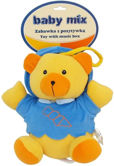 BABY MIX TK/P/1034-0300 Pozytywka Pluszowa Miś W Niebieskim Kubraczku 17218