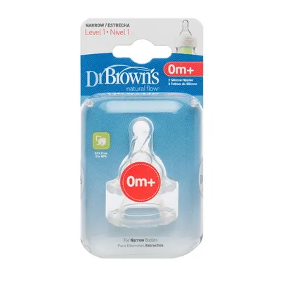 Dr.Browns 302 Smoczek Silikonowy Do Butelki Standard Poziom 1 2-PAK