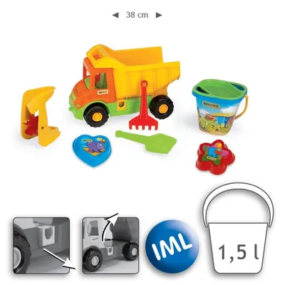 WADER 70340 Happy Summer - Multi Truck Wywrotka Z Kpl. Do Piasku Na Wiaderku