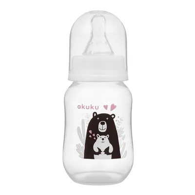 AKUKU A0004 Butelka 125 ml Biała Czarny Misio