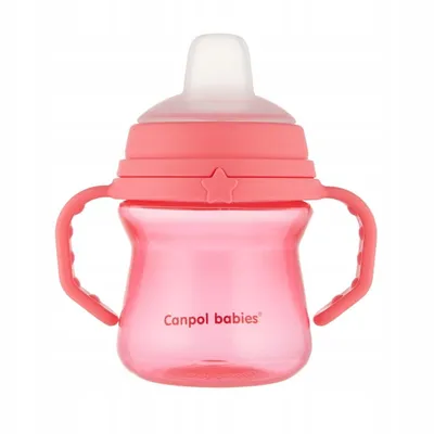 CANPOL 56/614 Kubek Z Silikonowym Ustnikiem FirstCup 150ml Pink