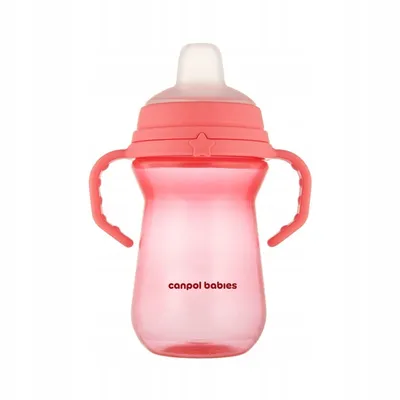 CANPOL 56/615 Kubek Z Silikonowym Ustnikiem FirstCup 250ml Pink