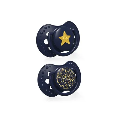 LOVI 22/892 Smoczek Silikonowy Dynamiczny 0-3M 2 szt Stardust Blue
