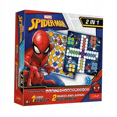 TREFL 02419 Gra 2w1 Chińczyk / Węże I Drabiny Spider-Man