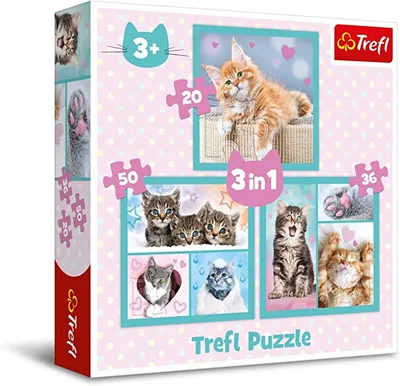 TREFL 34862 Puzzle 3w1 Słodkie Zwierzaki