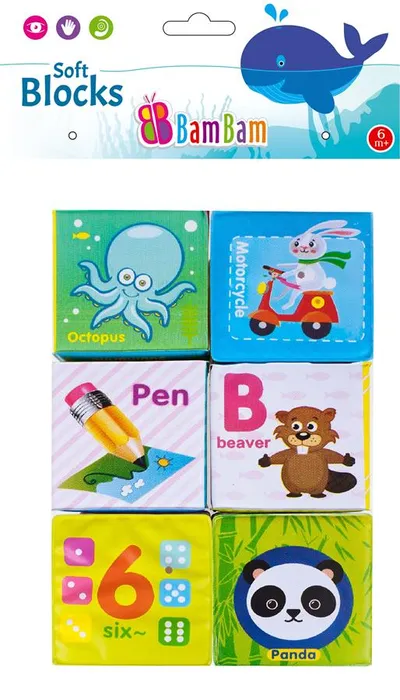 BAM BAM 432485 Klocki Miękkie 6szt