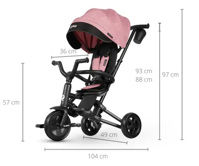 MILLY MALLY 4533 Qplay Rowerek Trójkołowy Nova Niello Pink