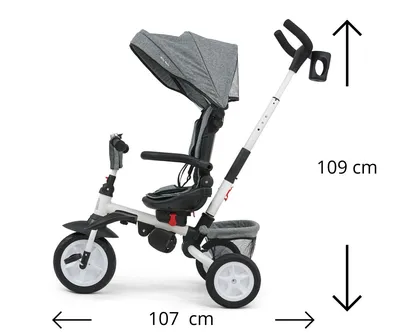 MILLY MALLY 3116 Rowerek Trójkołowy 6w1 Stanley Rubber Grey