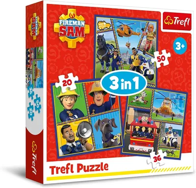 TREFL 34868 Puzzle 3w1 Dzień Strażaka Sama