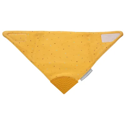 CANPOL 26/902 Śliniak Materiałowy Z Gryzakiem Yellow