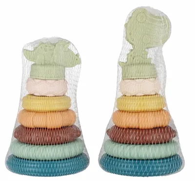 BAM BAM 482393 Piramidka Edukacyjna Pastel Siatka