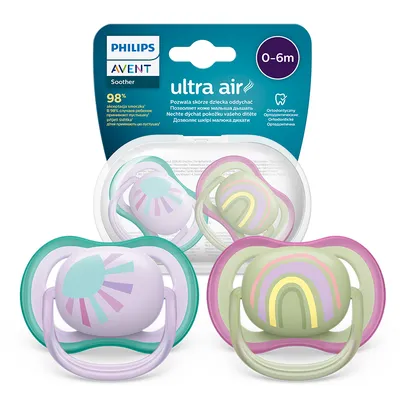 AVENT SCF085/59 Smoczek Ultra Air 0-6M Słońce/Tęcza Girl
