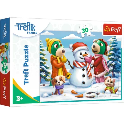 TREFL 18300 Puzzle 30 Zimowe Zabawy Treflików / Rodzina Treflików