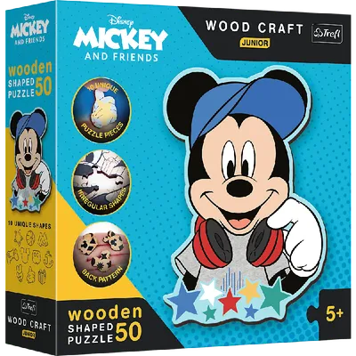 TREFL 20199 Puzzle Drewniane 50 DISNEY W Świecie Mickey
