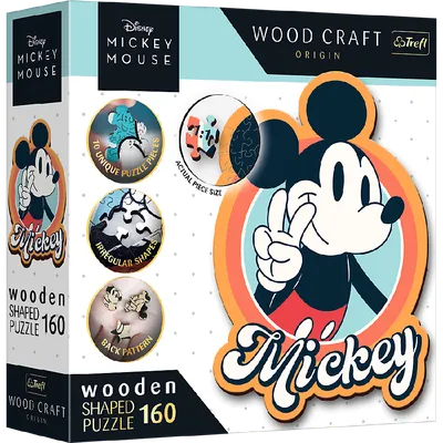 TREFL 20191 Puzzle Drewniane Myszka Mickey 160 Retro