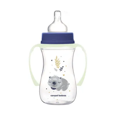 CANPOL 35/237 Butelka Antykolkowa 240ml EasyStart Sleepy Koala - Niebieska