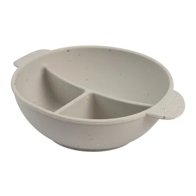CANPOL 51/403 Silikonowa Miska Z 3 Przegródkami I Przyssawką 360ml DOTS - Szara