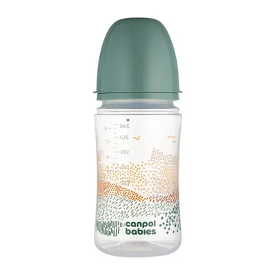 CANPOL 35/243 Butelka Antykolkowa EasyStart 240ml MOUNTAINS Green
