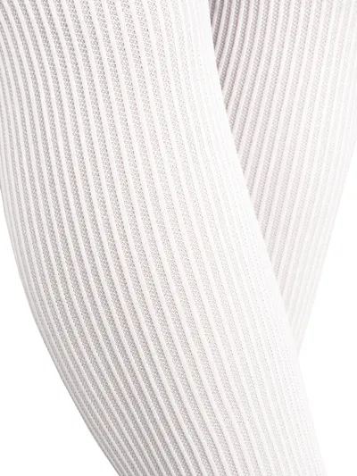 NOVITI RM014-G-01 Rajstopy Micro 30DEN W Prążki 140/146 - Białe